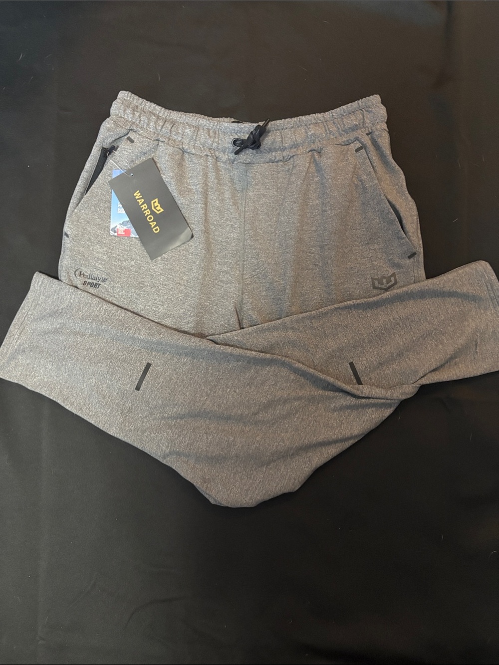 Men’s Dark Gray Heather Athletic Jogger Sweatpants with Drawstring (unisex)